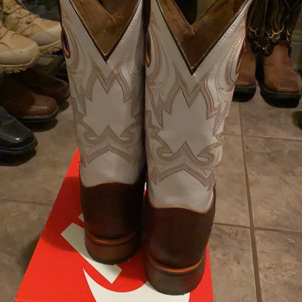 Cowboy boots brown and white size 10 - Picture 3 of 6